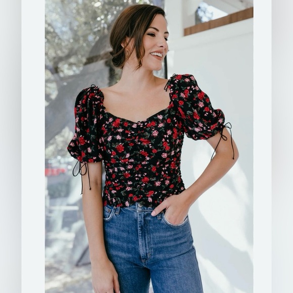 NWOT For Love & Lemons Floral Bustier Top (Size L) - Picture 1 of 11